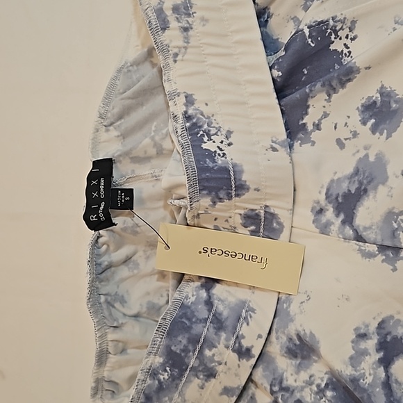 TRIXXI Women's Small Tie Dye shorts bermudas Elastic waistine White Blue - Picture 13 of 17